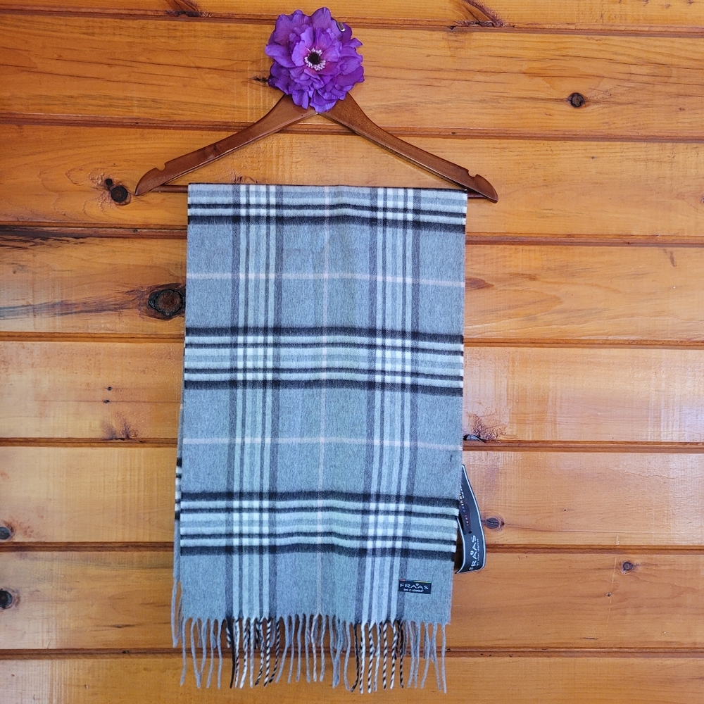 Fraas Gray and Brown Plaid Scarf
